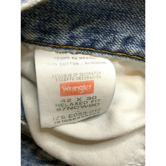 Wrangler Jeans Womens Size 42X30 Relaxed Fit Bleu Denim - Picture 10 of 10